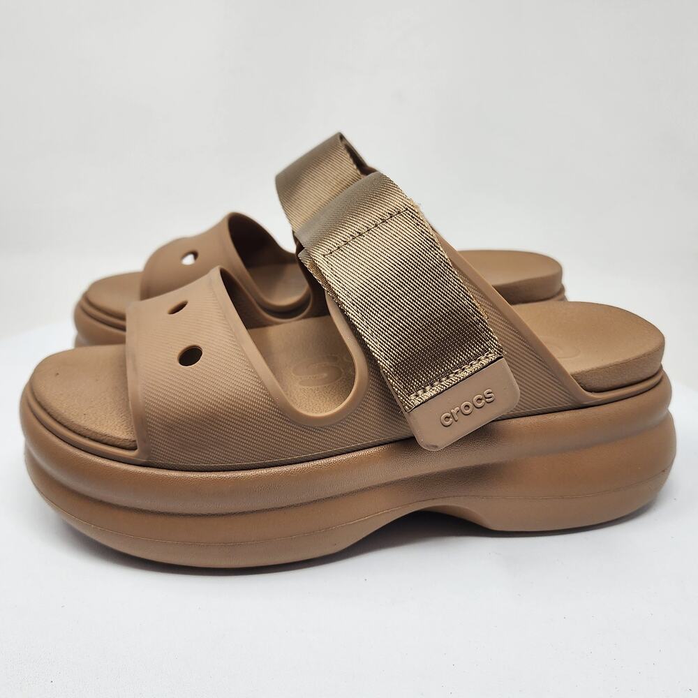 Crocs Soho Two-Strap Platform Slide Sandals Women 6M Sepia Brown Adjustable NWOB - Picture 5 of 11